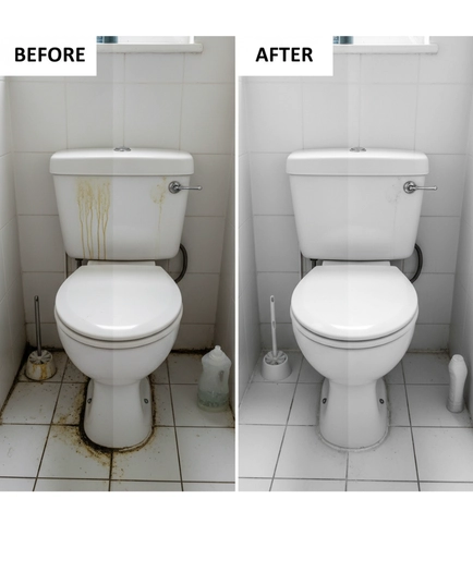 before and after toilet toilet cleaned