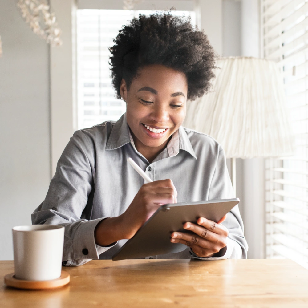 a woman booking for a house cleaning service
